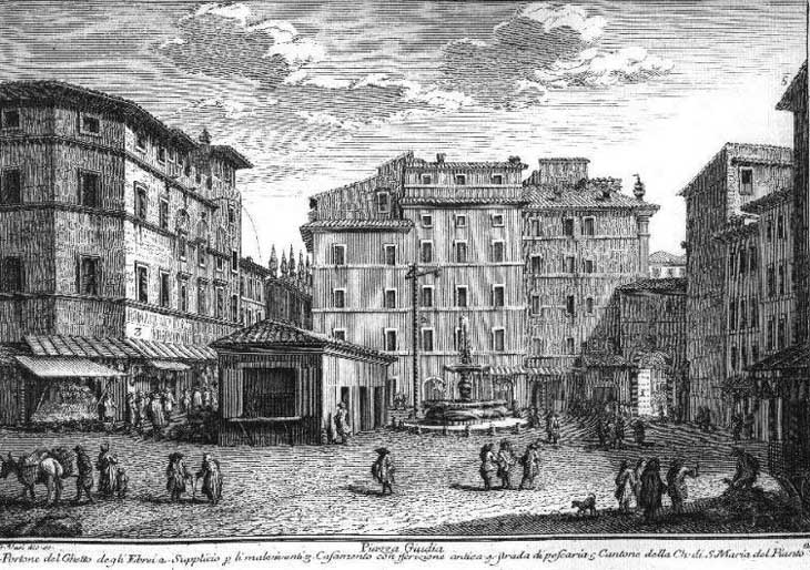 Santa Maria del Pianto e Piazza Giudia in una veduta di Giuseppe Vasi