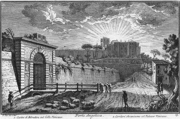 Porta Angelica in un'incisione di Giuseppe Vasi del 1747