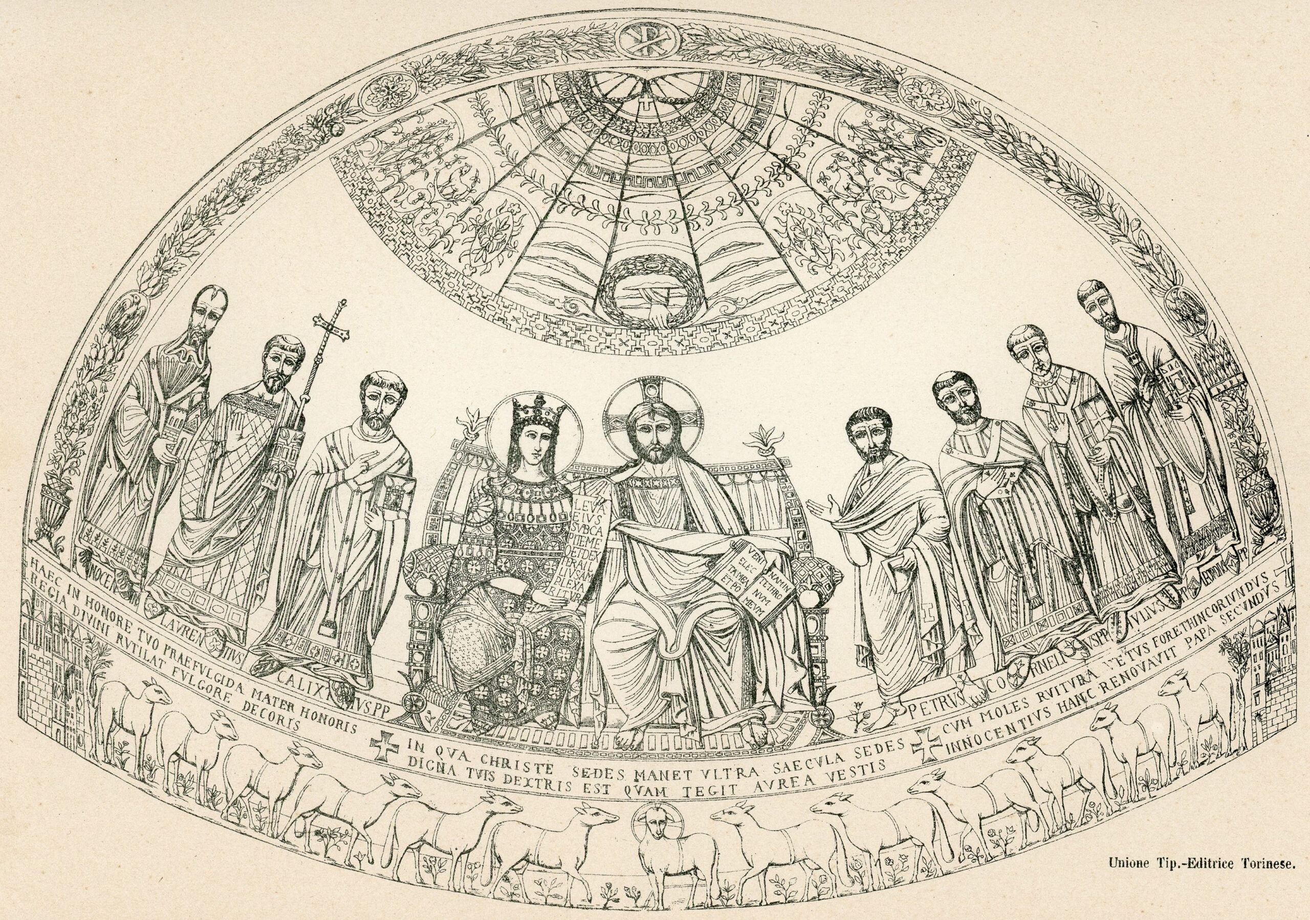 Mosaico dell’abside di Santa Maria in Trastevere in una riproduzione del 1894