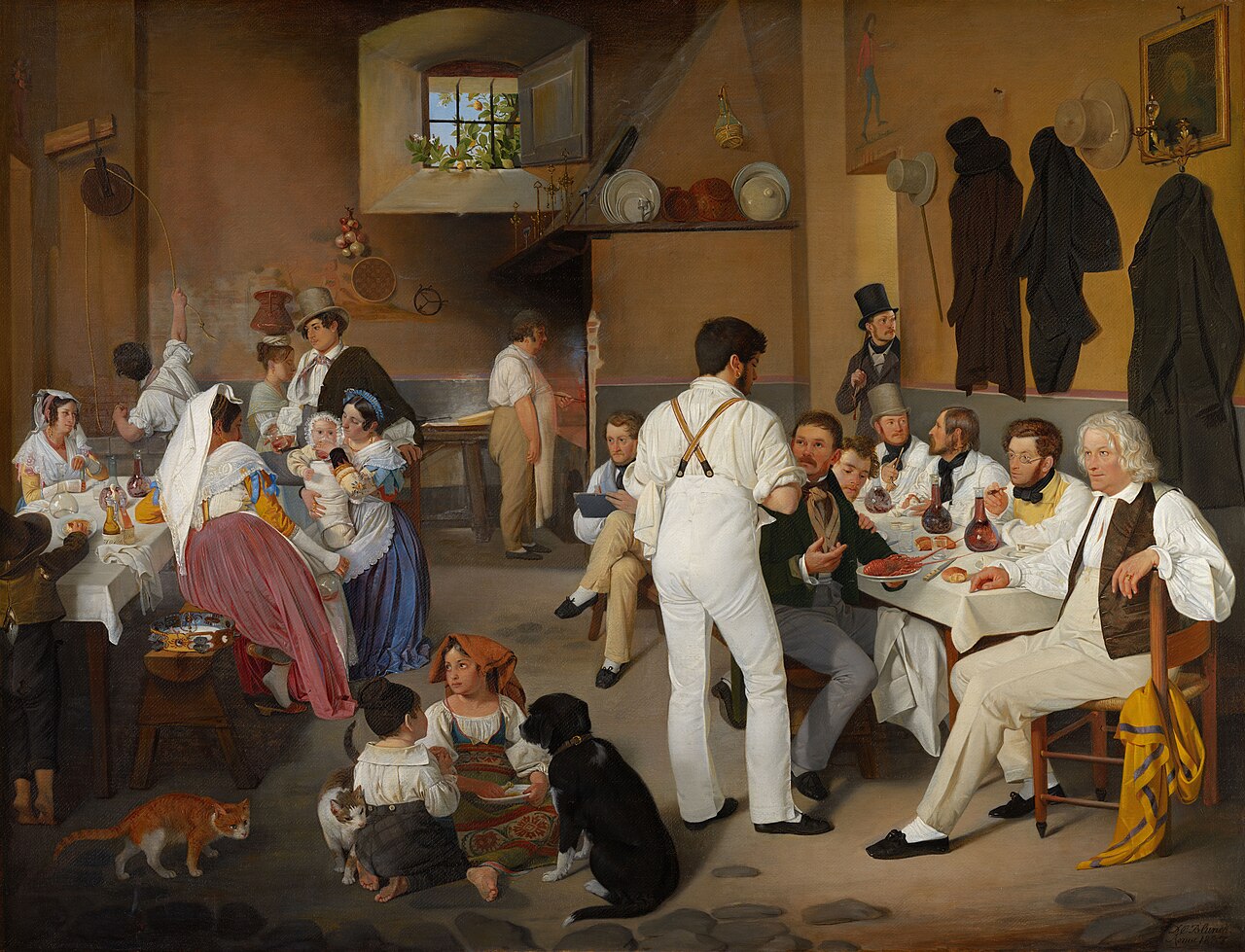 Ditlev Blunck, artisti danesi nell'Osteria La Gensola a Roma, 1837