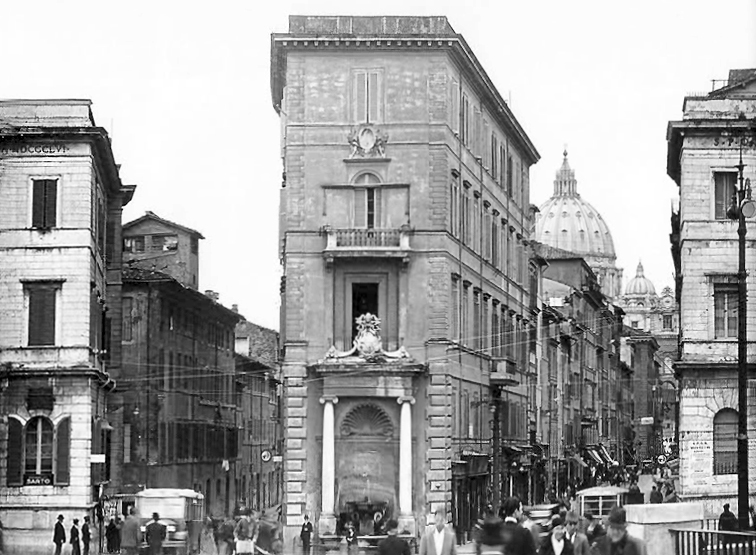 Piazza Pia e l'accesso alla Spina di Borgo, circa 1930
